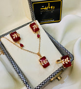 Zircon Locket Set-70 (Maroon)